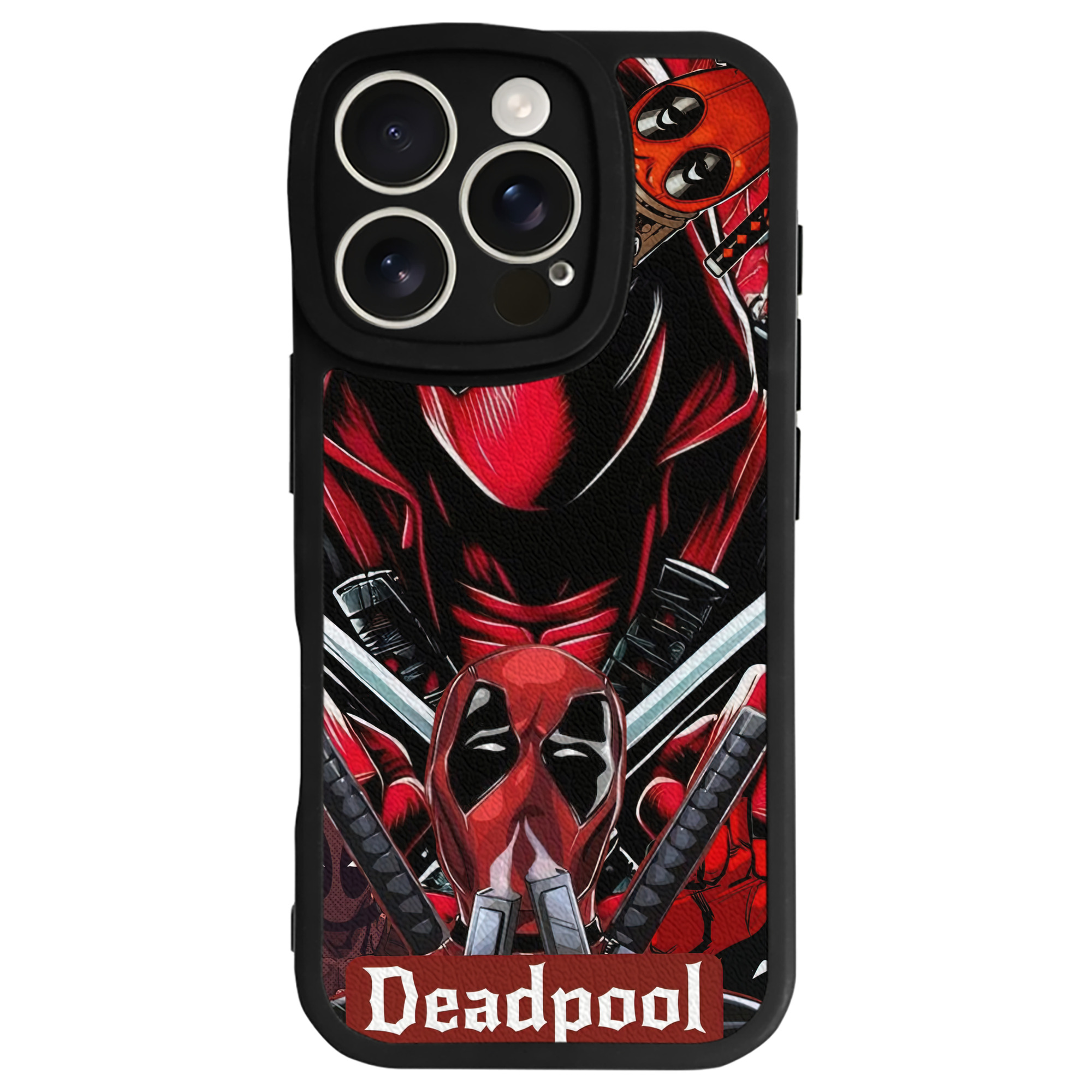 （画像用） Deadpool デッドプール 【iPhone 16シリーズ対応】シリコンスマホケース（レザー調） 材質：シリコン